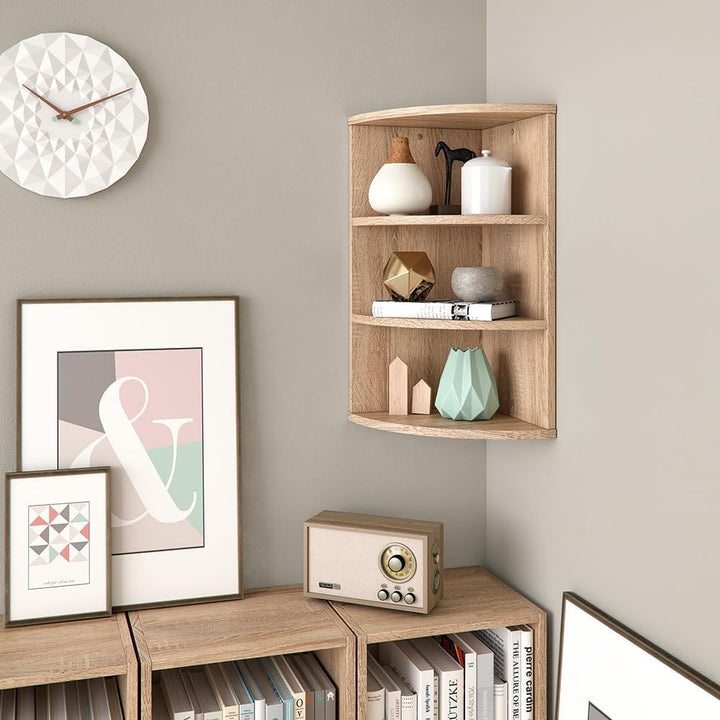 VICCO Eckregal ECKI 0,5 Sonoma Eiche - Hängeregal Wandregal Bücherregal Regal Design Sonoma 60 x 30