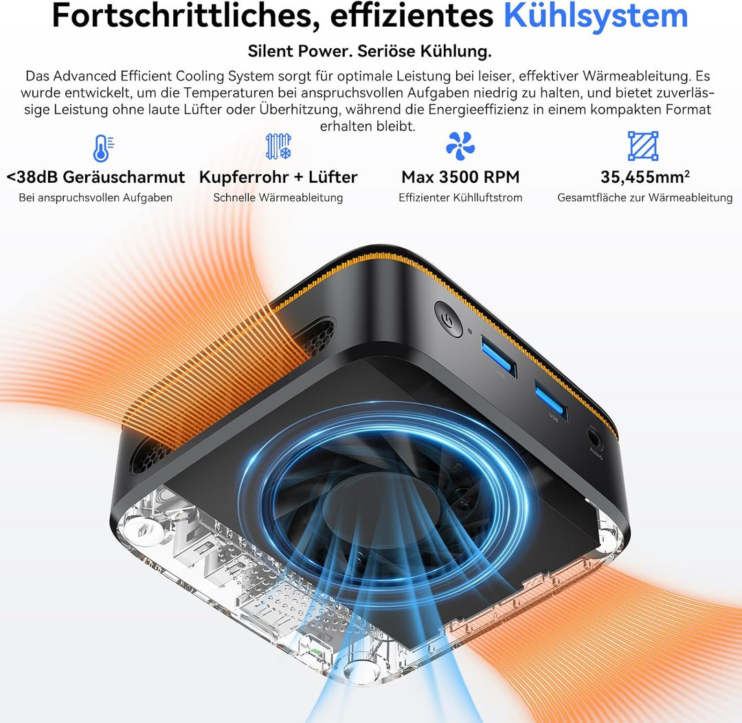 Huidun 2025 New H50 Mini PC W-11 Pro, 3 Jahre Garantie, Intel Twin Lake N150 (Aufgerüstet N97/N95, b