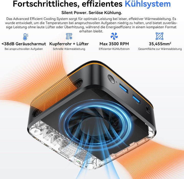 Huidun 2025 New H50 Mini PC W-11 Pro, 3 Jahre Garantie, Intel Twin Lake N150 (Aufgerüstet N97/N95, b