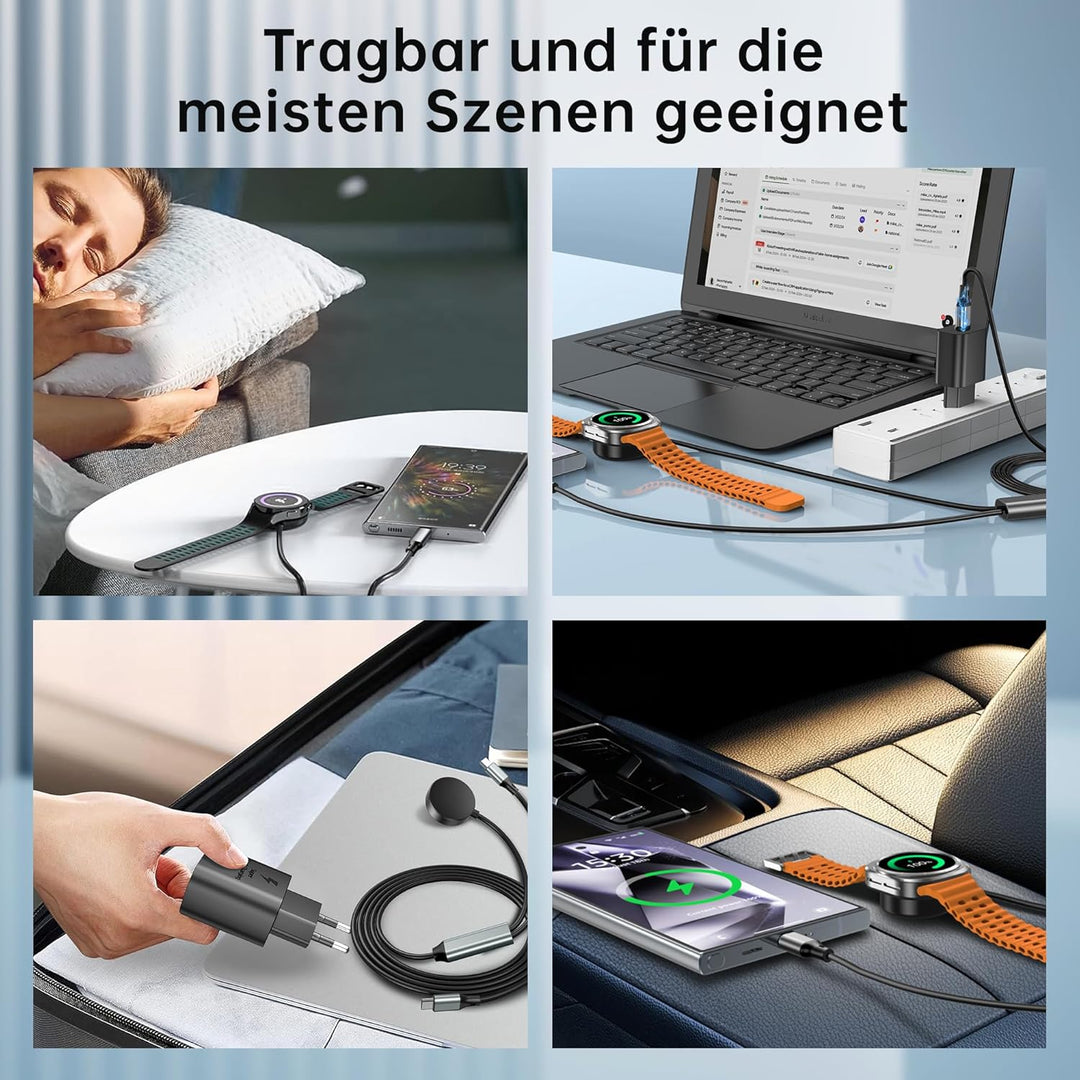 2-in-1 Ladegerät für Samsung Watch,25 W USB-C-Schnellladegerät,Kompatibel mit Galaxy Watch 8/7/Ultra