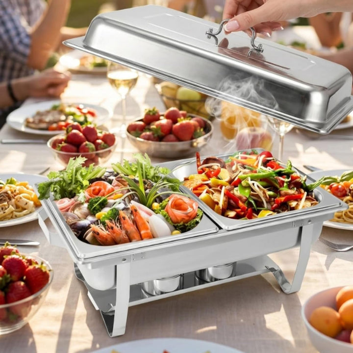 BuffetPro Chafing Dish, Warmhaltebehälter aus Edelstahl, 2 × 4,5 L