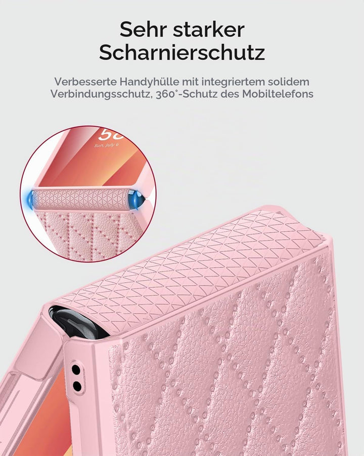 Miimall Kompatibel mit Samsung Galaxy Z Flip 7 Hülle mit Displayschutz &amp; Weich Scharnierschutz, [Ele