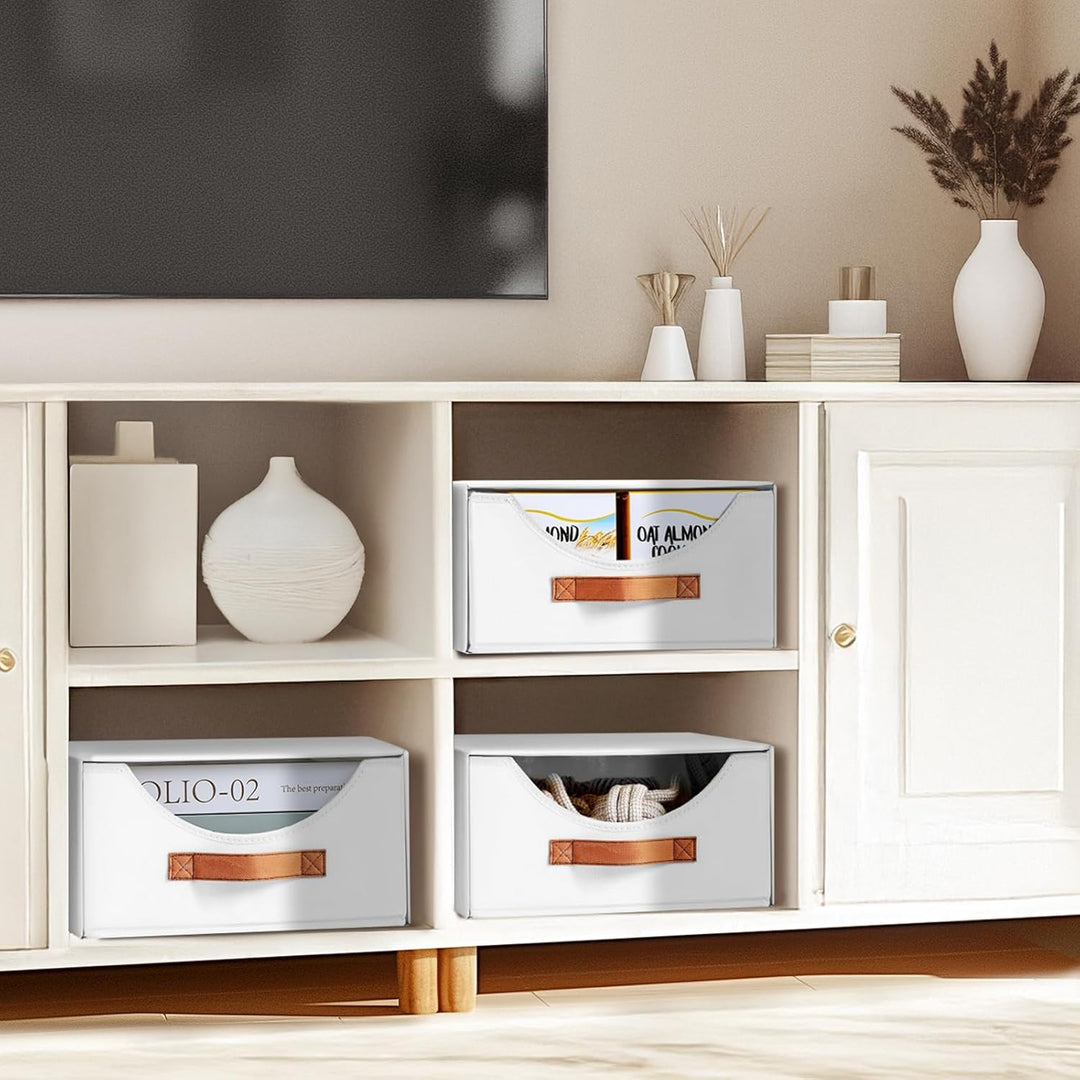 DIMJ Schubladen Ordnungssystem Schubladenboxen - 4 Stück Aufbewahrungsbox Faltboxen Organizer Schubl