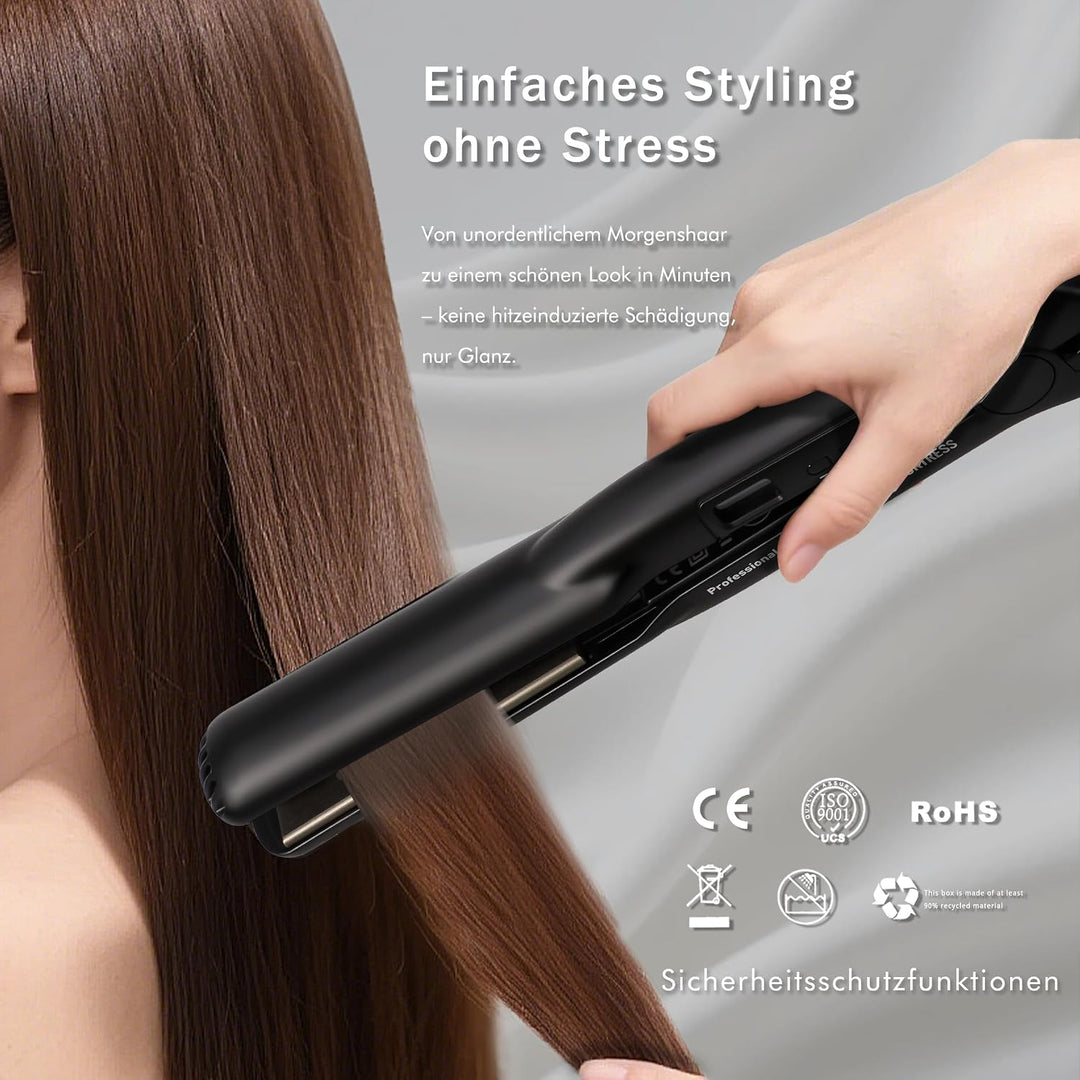 EAGLE FORTRESS Professionelles 2-in-1 Glätteisen mit Keramikplatten | Professionelles Styling-Tool,