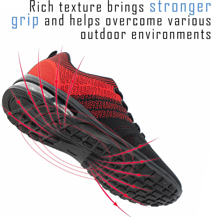 Hitmars Sportschuhe Herren Damen mit Luftkissen Gr.36-48 36 EU 1 Rot, 36 EU 1 Rot