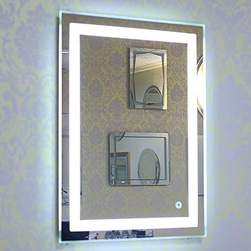 XDAILUYYDS Badspiegel mit Beleuchtung, LED Badspiegel mit Touch, Schalterenergiesparend Grössenwahl
