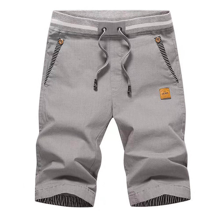 JustSun Kurze Hosen Herren Shorts Chino Baumwolle Sommer mit Tunnelzug S Grau, S Grau
