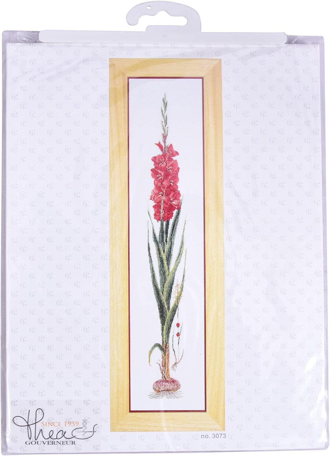 Thea Gouverneur - Kreuzstich-Set - Roter Gladiolus - Aida - 18 Count - Für Erwachsene - 3073A, Roter