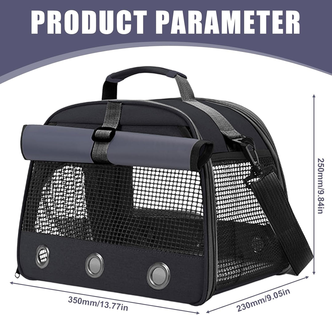 Transportbox Kleintiere, 35×23×25cm Faltbare Atmungsaktiv Transporttasche, Haustier-Tragetasche mit