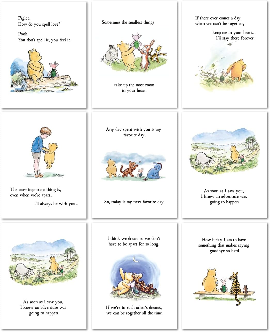 bumbleboo Klassische Winnie the Pooh Kinderzimmer-Wanddekoration, Winnie Puuh-Druck, Winnie Puuh-Spi