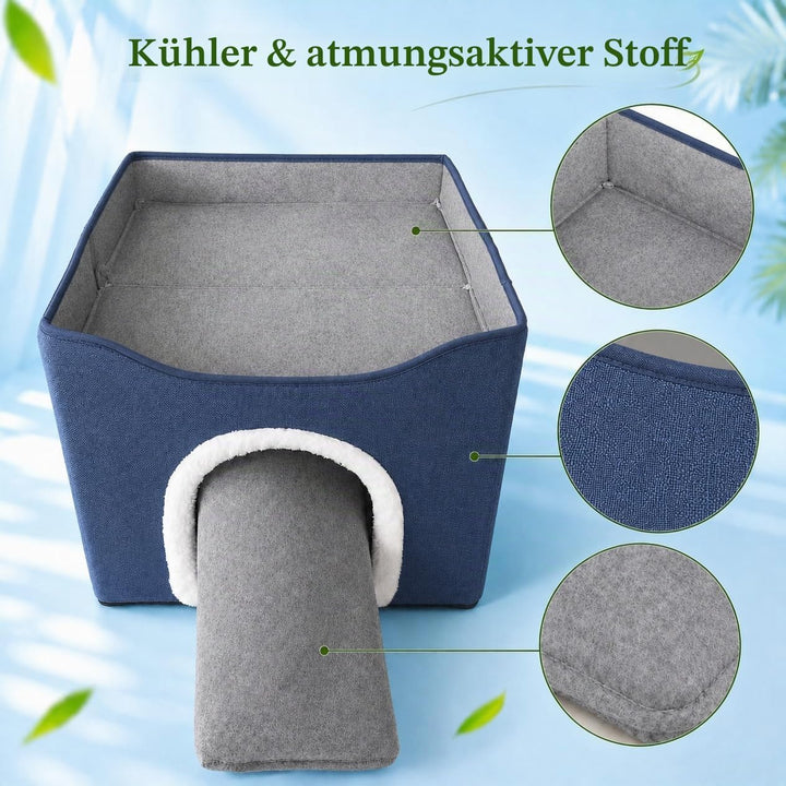 FURRYPAWS Katzenhöhle - Gemütliches Katzenhaus für drinnen und draussen, Ideal als Katzenhaus Indoor