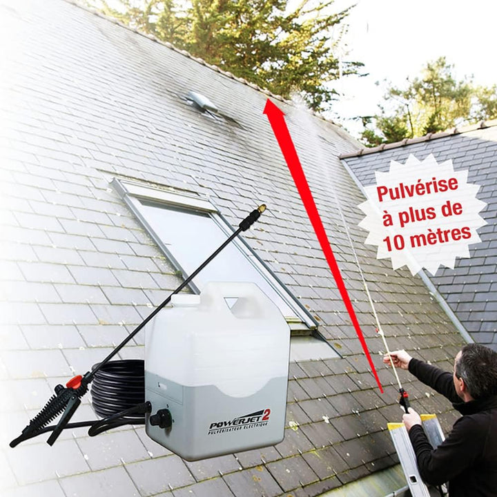 Multirex PowerJet 2 Akku-Drucksprüher elektrisch 12 V für Dach- & Fassadenentmoosung, 10 m Reichweit