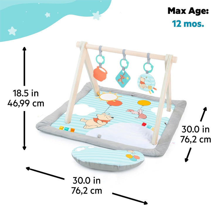 Bright Starts Disney Winnie PUUH Once Upon a Tummy Time Baby Aktivitätenmatte mit Spielzeugstange au
