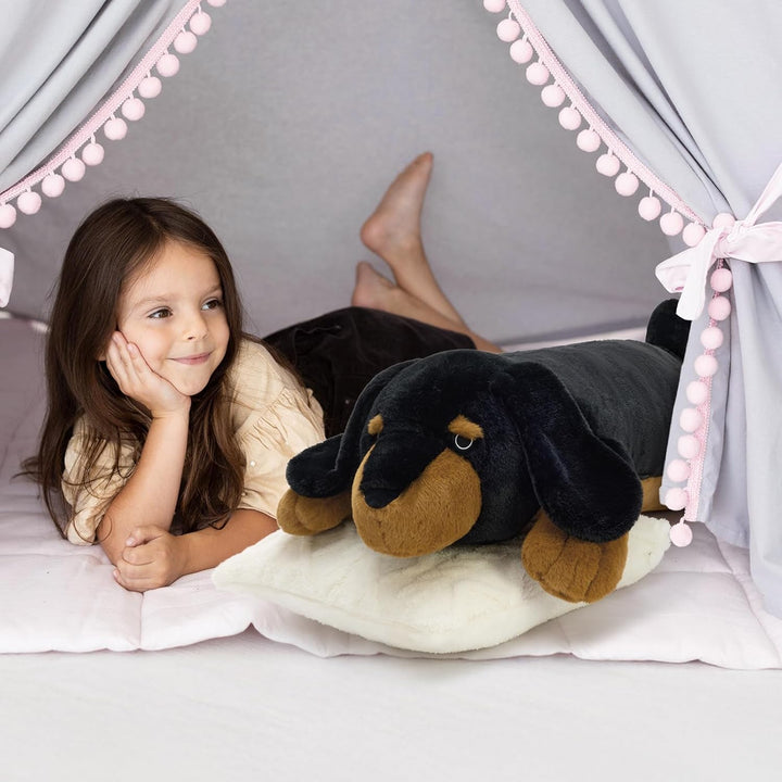 MorisMos 100cm lang dackel Hund Kuscheltier XXL, gross Plüschhund stofftier plüschtier, Kinder Gesch