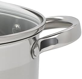 Edelstahl Topfset 6-teilig mit Glasdeckeln – Induktion geeignet – Spülmaschinenfest – Kochgeschirr S