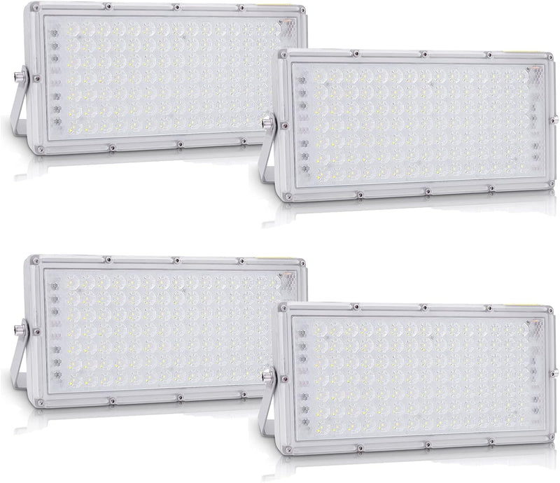 Bellanny 4 Pack LED Strahler 100W, 10000LM Superhell LED Scheinwerfer, 6500K Kaltweiss LED Flutlicht