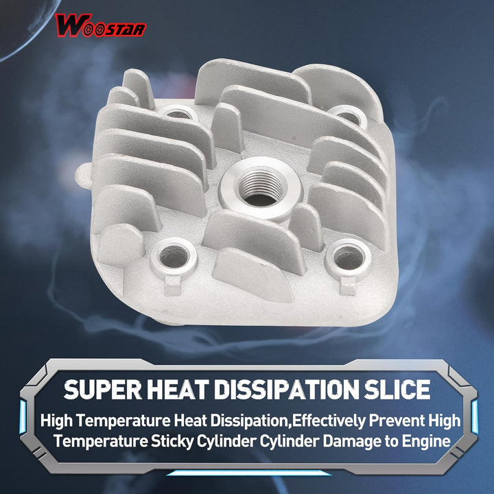 WOOSTAR 40mm Grosse Bohrung Zylinder mit Dichtungen Kolbenring Kit Ersatz für 2 Takt Jog 50ccm Minar