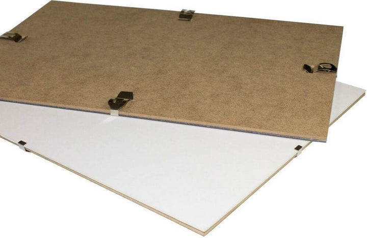 ideenwelt24 Rahmenloser Bildtrager clipframe 80 x 120 cm mit weisser Rückwand und 1 mm klarem Kunstg