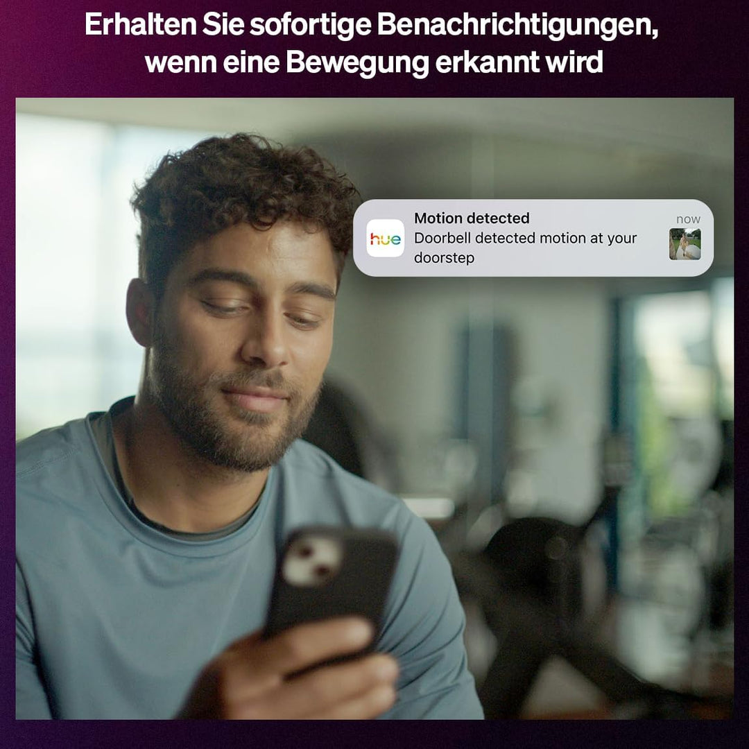 Philips Hue Secure kabelgebundene Video-Türklingel, 2K-Auflösung mit Weitwinkelansicht, Bewegungserk