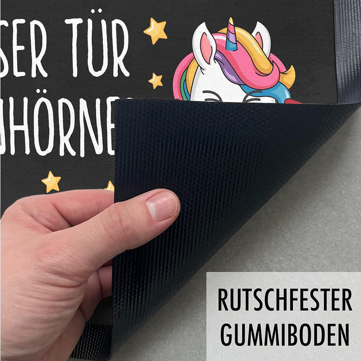 Trendation - Lustige Fussmatte Frauen Spruch Einhorn Witz Kollegin Einhörner Geschenkidee Verrückte