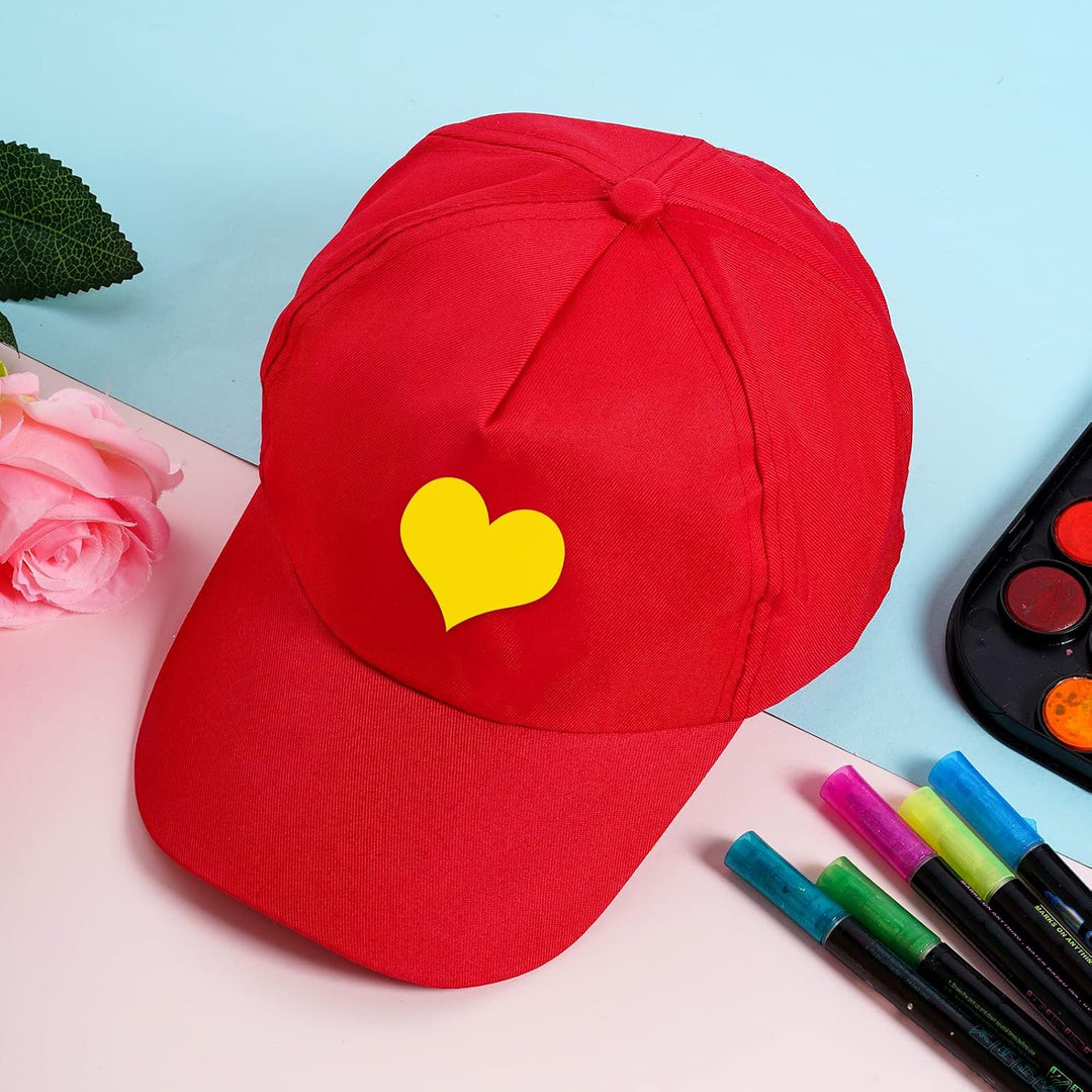 Yookat 10 Stück Kinder Baseball Kappen Kinder DIY Hüte Rot DIY Baseball Kappe Kinder Baseball Hut So