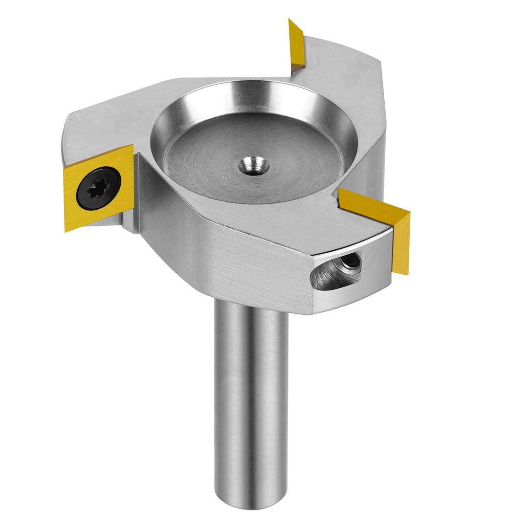 SpeTool Vernickelt Planfräser 12mm Schaft 60mm Durchmesser Planfräser für Oberfräse Wendeplatten Flä