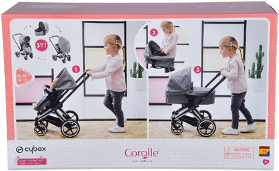 Corolle 9000140770 - Mon Grand Poupon Cybex Puppenwagen, für 36-42cm Puppen, Buggy, 3in1, faltbar, P