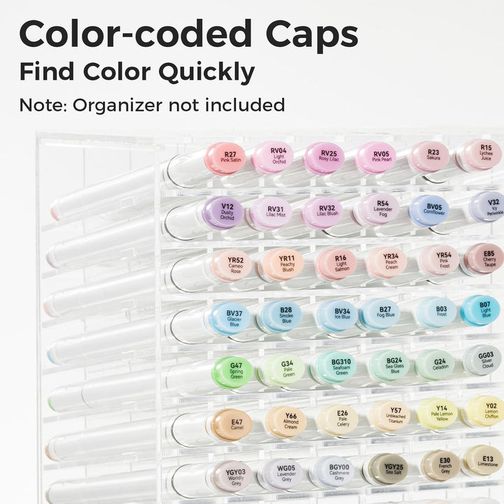 Ohuhu Pastel Marker Stifte, 48 Farben Permanent Marker Stiften Marker Pen verdoppelt spitzt Kunst Sk