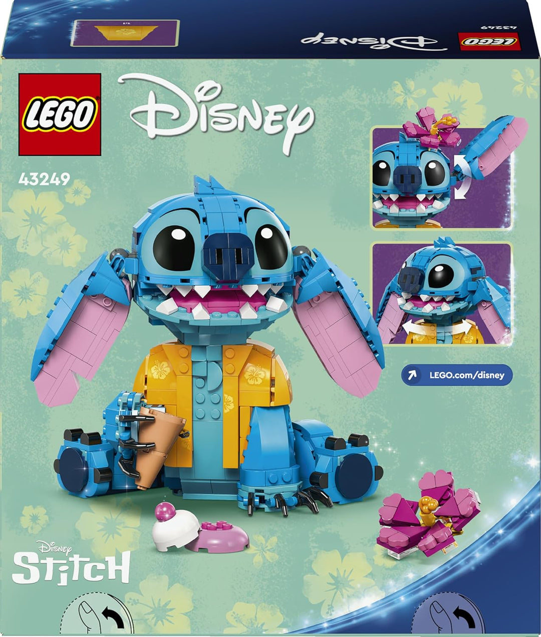 LEGO | Disney 43249 Stitch, Jeu de Construction pour Enfants, Cornet de Glace et Figurine Single, Si