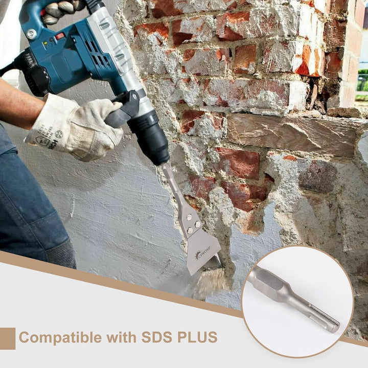 CPROSP Spachtelmeissel SDS PLUS Meissel 300×100mm, Inklusive Ersatzklinge Schrauben, Bodenschaber &amp;