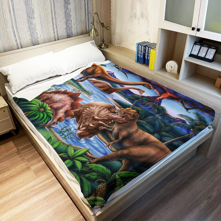 YISUMEI Decke 125x200 cm Kuscheldecken Sanft Flanell Weich Fleecedecke Bettüberwurf Dinosaurier