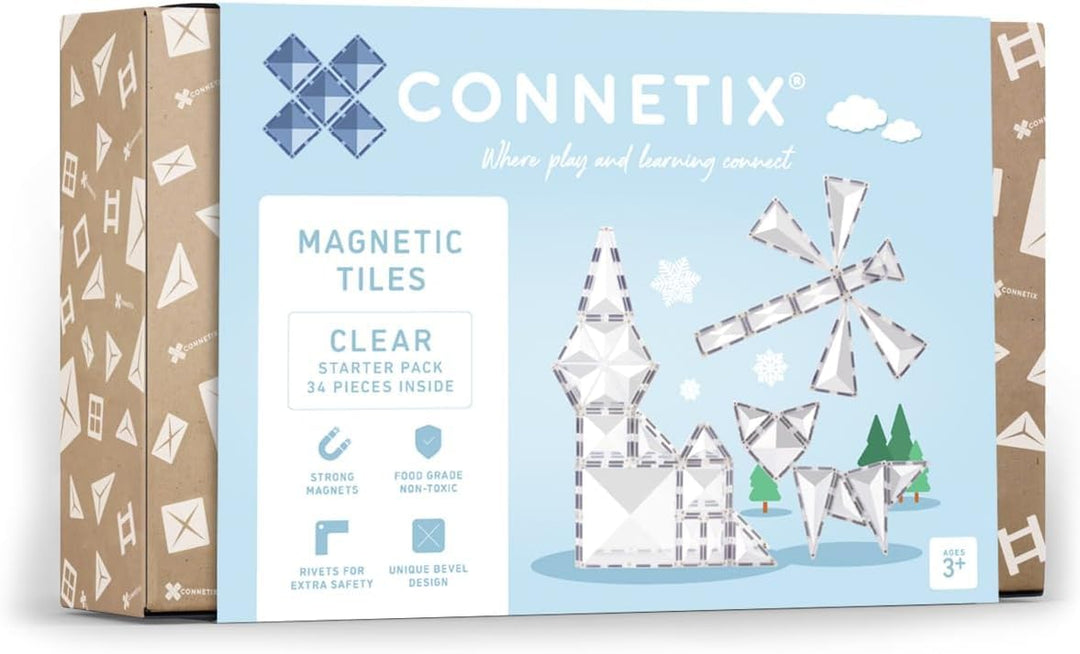 CONNETIX Magnetbausteine Klar Starterpaket, 34 Stück