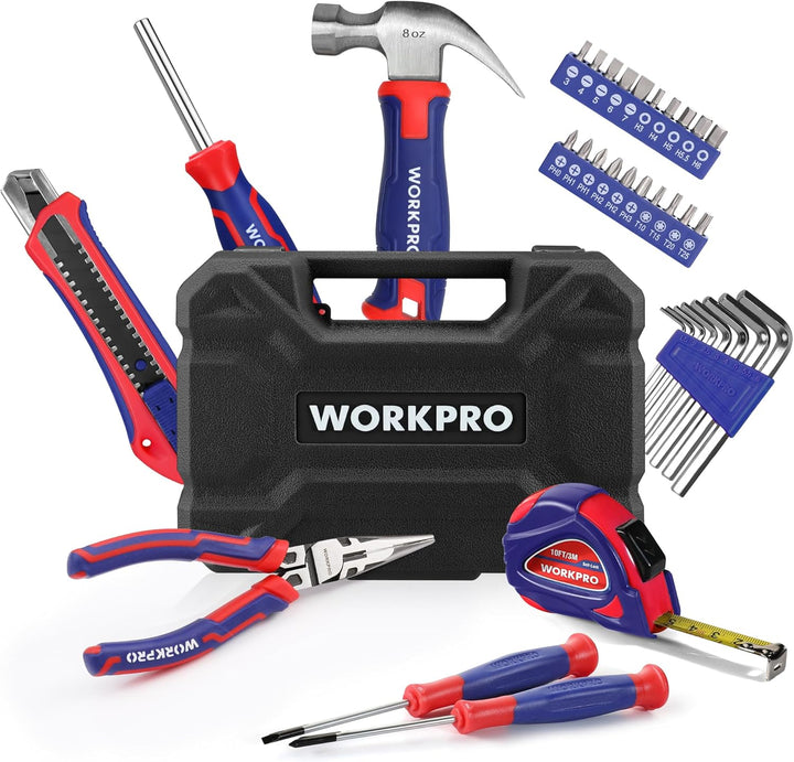 WORKPRO Werkzeugset 35tlg. Werkzeugsatz, Werkzeugkoffer bestückt, tägliche Werkzeuge, mit Schraubend