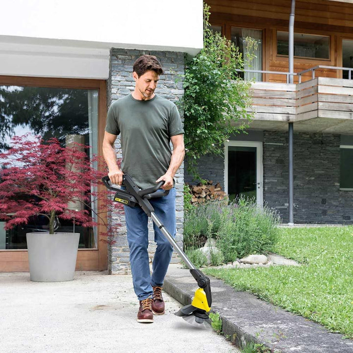 Kärcher 18 V Akku-Unkrautentferner WRE 18-55, Nylonborsten-Kopf mit max. 2.800 U/min, schwenkbarer R