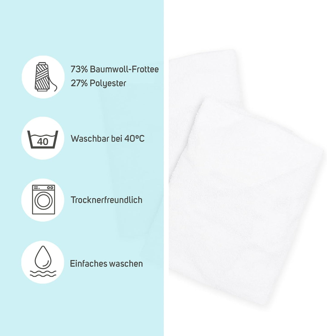 Matratzenschoner aus Baumwolle für Babykrippe | 35 x 75 cm | Wasserdicht |Atmungsaktiv | mit Gummi v