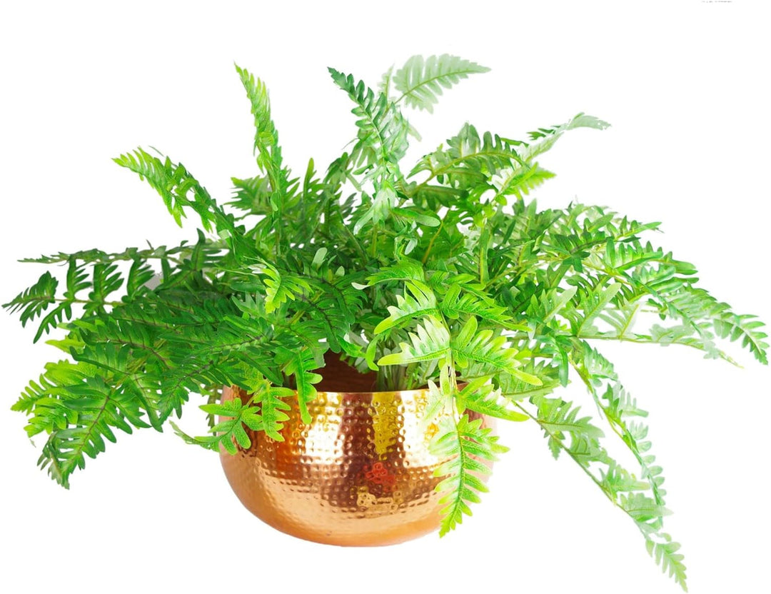 Leaf Metal Planter Staight Edge Blumentopf aus Metall, gehämmert, kupferfarben, gerader Rand, 30 x 2