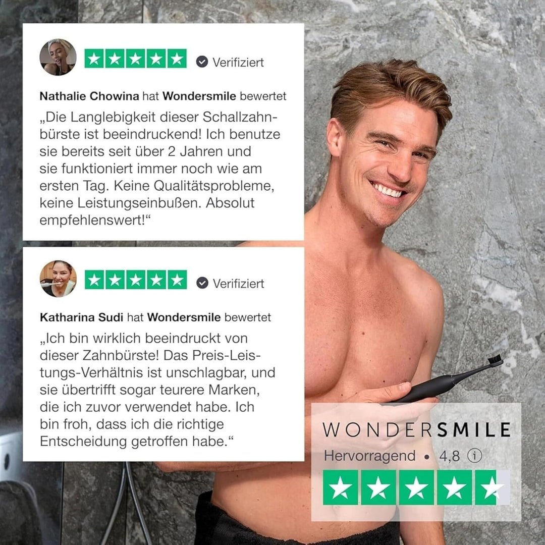 Wondersmile Ersatzbürsten Schallzahnbürste (Soft, Atomic Rose, 4er Pack) - Bürstenköpfe für Wondersm