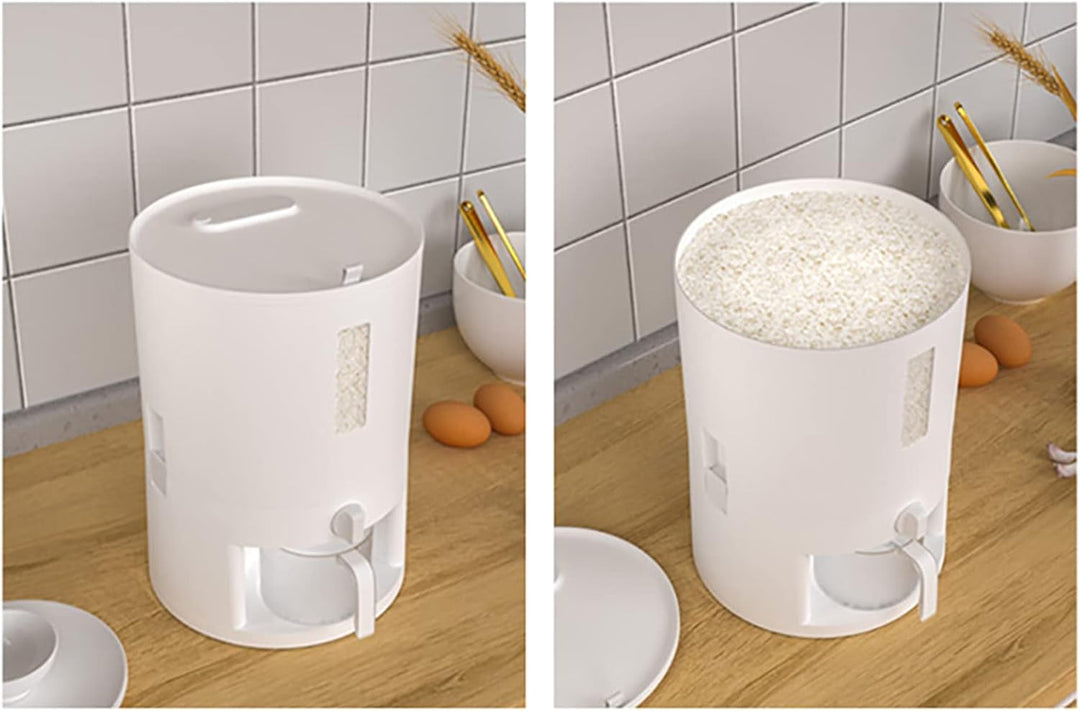 RANZIX Reisspender 6/10kg Vorratsglas Küche Reisvorratsbehälter, Luftdicht und feuchtigkeitsbeständi