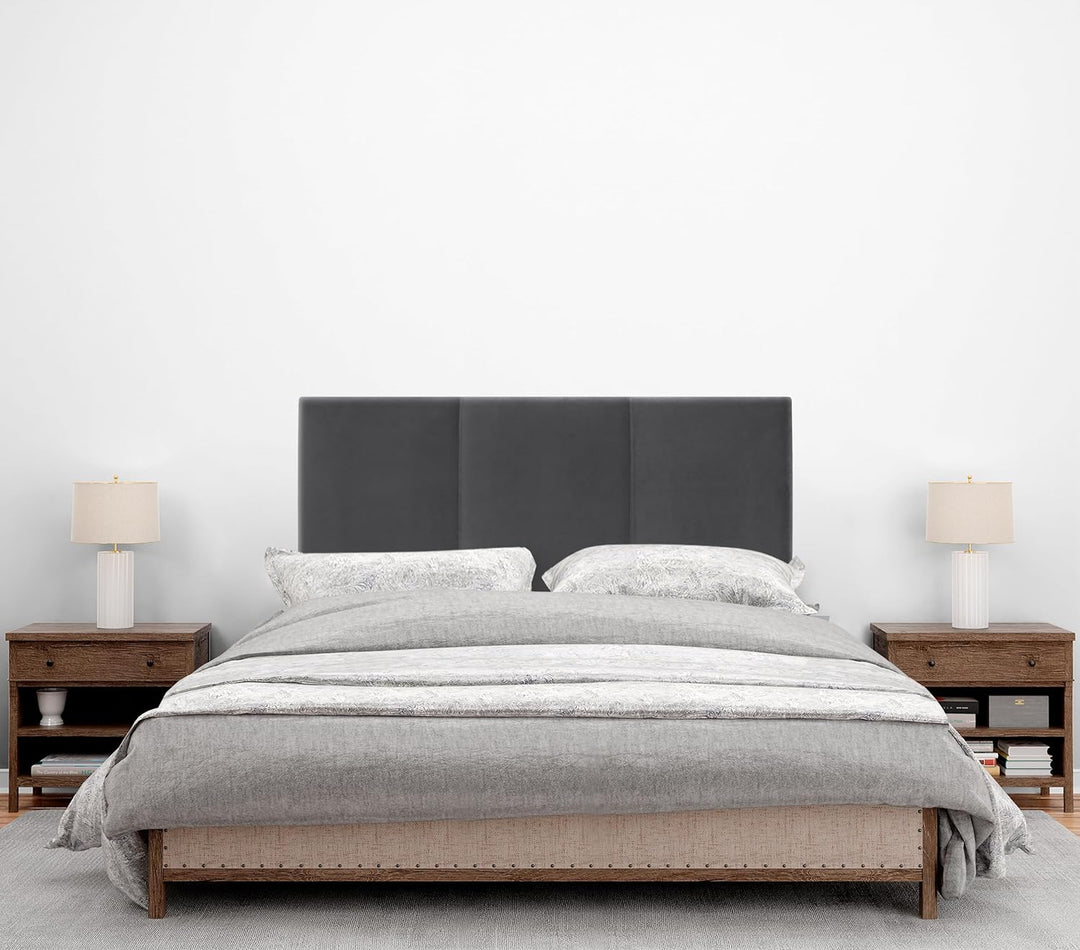 DHOME HIGH Range Samt Kopfteil mit Holzbeinen Modernes gepolstertes Kopfteil Luxus Bett Luxus Schlaf