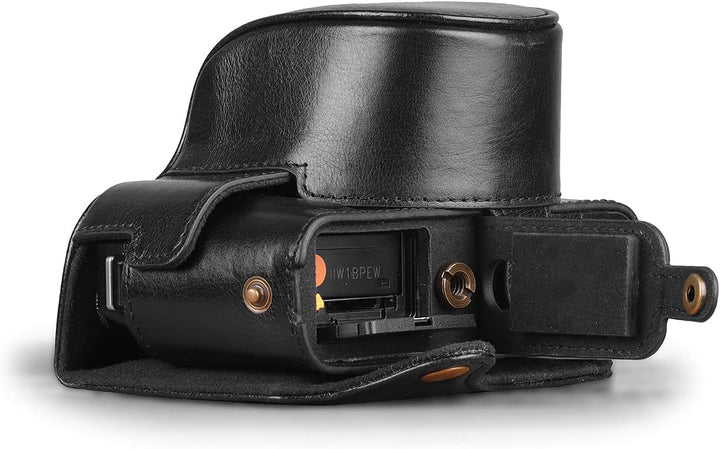 MegaGear MG1979 Ever Ready Echtleder Kameratasche mit Trageriemen kompatibel mit Fujifilm X Series X