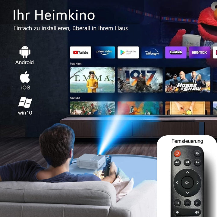 Staratlas, 5G WiFi Bluetooth Beamer Full HD,12000 Lumen Native 1080P, 4K Heimkino Video Beamer 300''