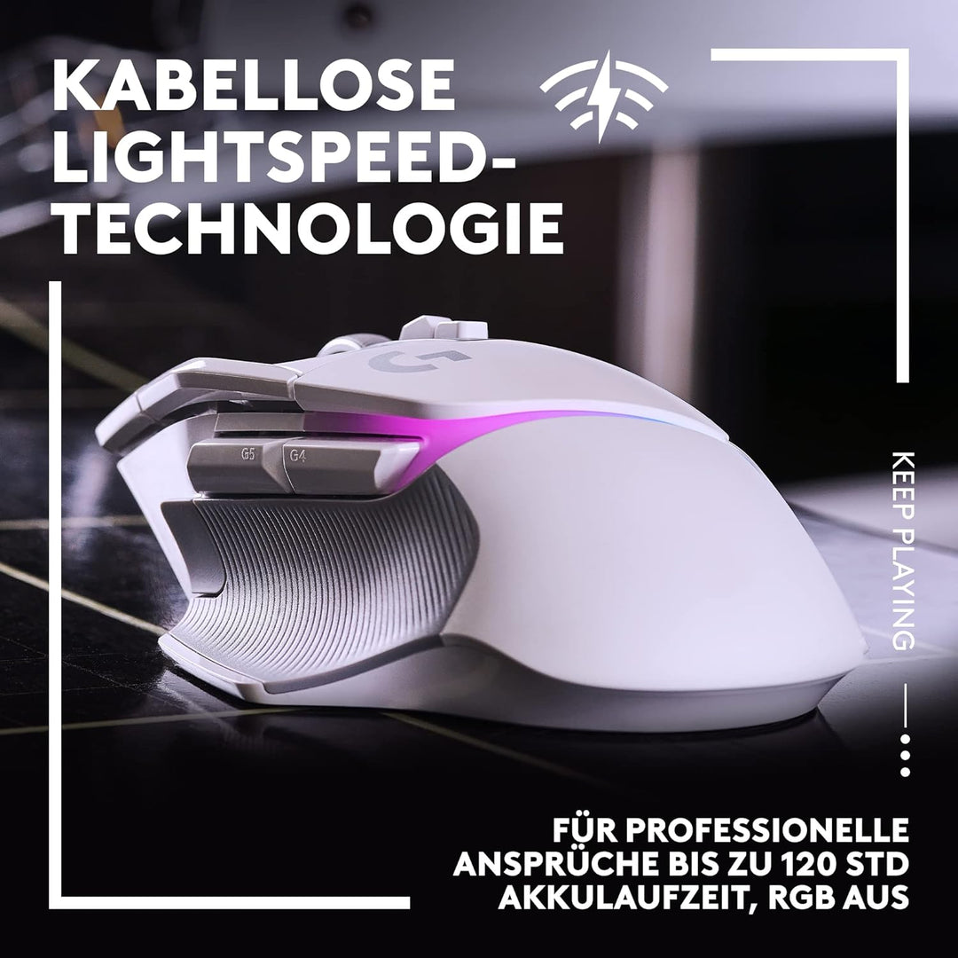 Logitech G502 X PLUS LIGHTSPEED Kabellose RGB-Gaming-Maus - Optische Maus mit LIGHTFORCE Hybridschal