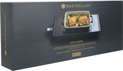 MasterClass Warmhalteplatte für Buffet, Catering Tisch, Professionelle Wärmeplatte mit 3 Teelichtern