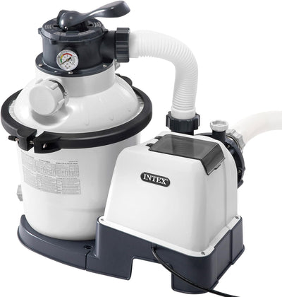 Intex Krystal Clear Sandfilteranlage 4,5 m³ für Pools bis 18.000l 26644 & Oberflächenskimmer - Delux