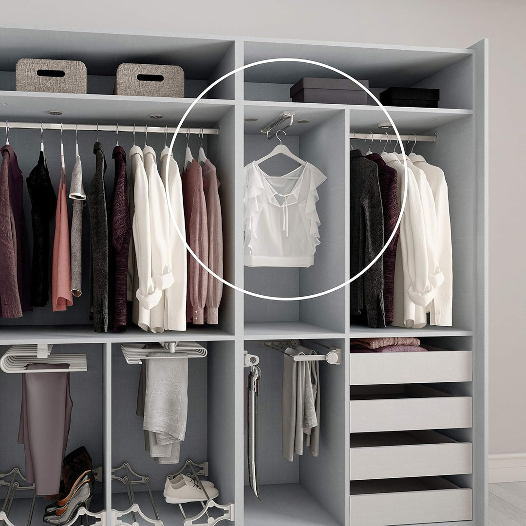 Emuca 6210625 Garderobenauszug für Kleiderschrank, Länge 450mm, 450mm