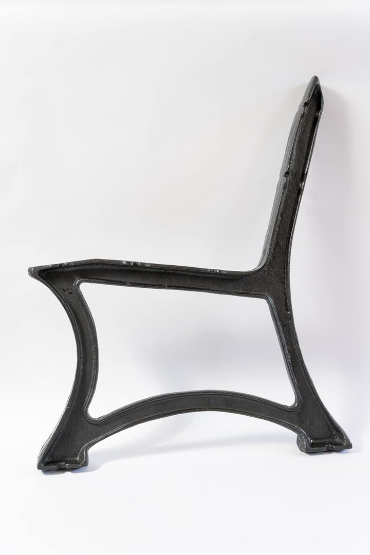 SEZAM Bankfüsse aus Gusseisen Schwarz x 2 Stück, mit Rückenlehne - 56 x 41 x 69 cm, für 5 Holzbankbr