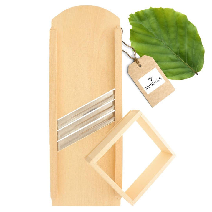 HOFMEISTER® Krauthobel 65 cm Holz - sicheres Schneiden von Krautköpfen &amp; Gemüse dank beweglichem Sch