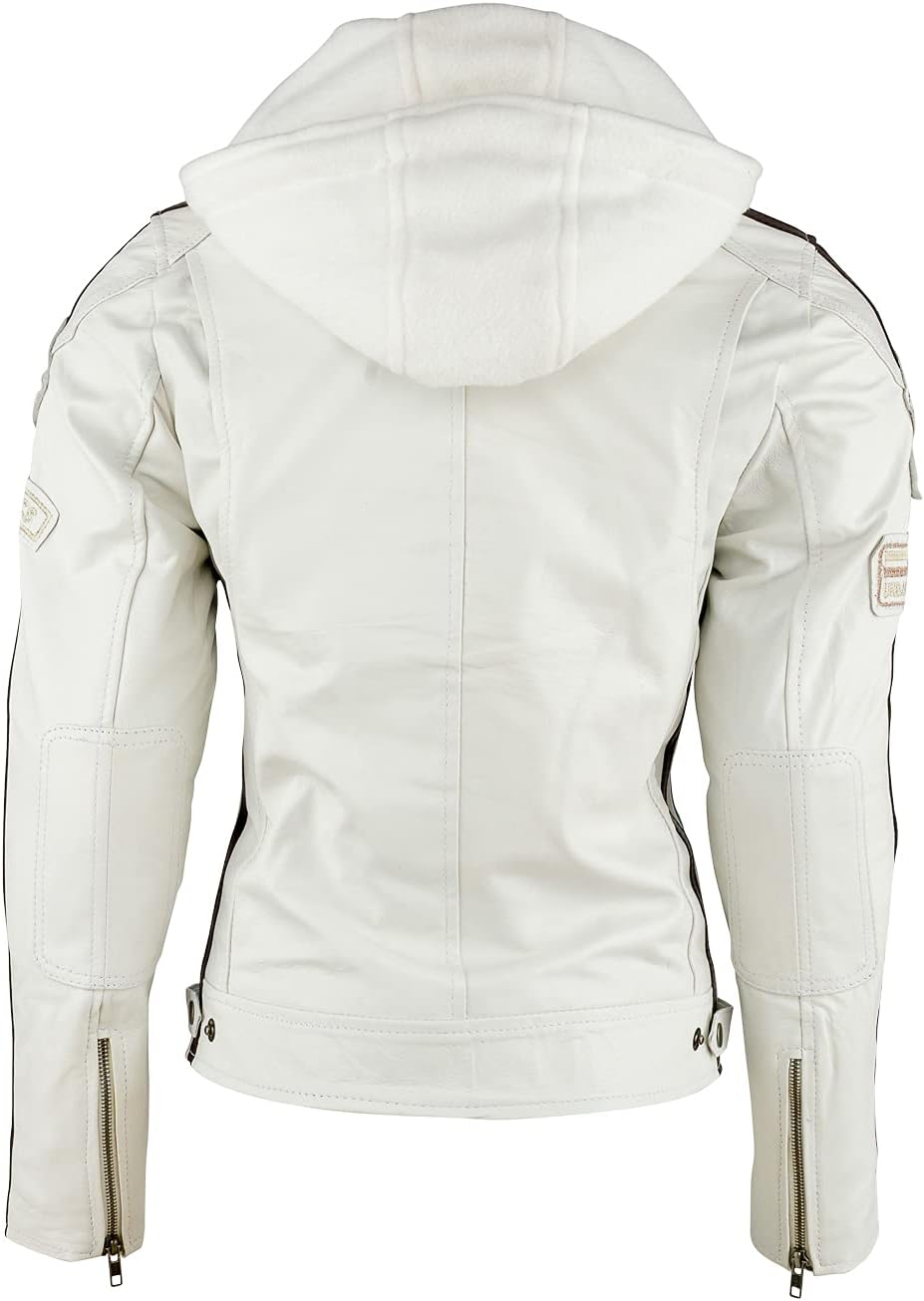 Motorradjacke Damen Mit Protektoren, URBAN 5884 , Damenjacke aus Lammleder, Protektoren für Rücken,
