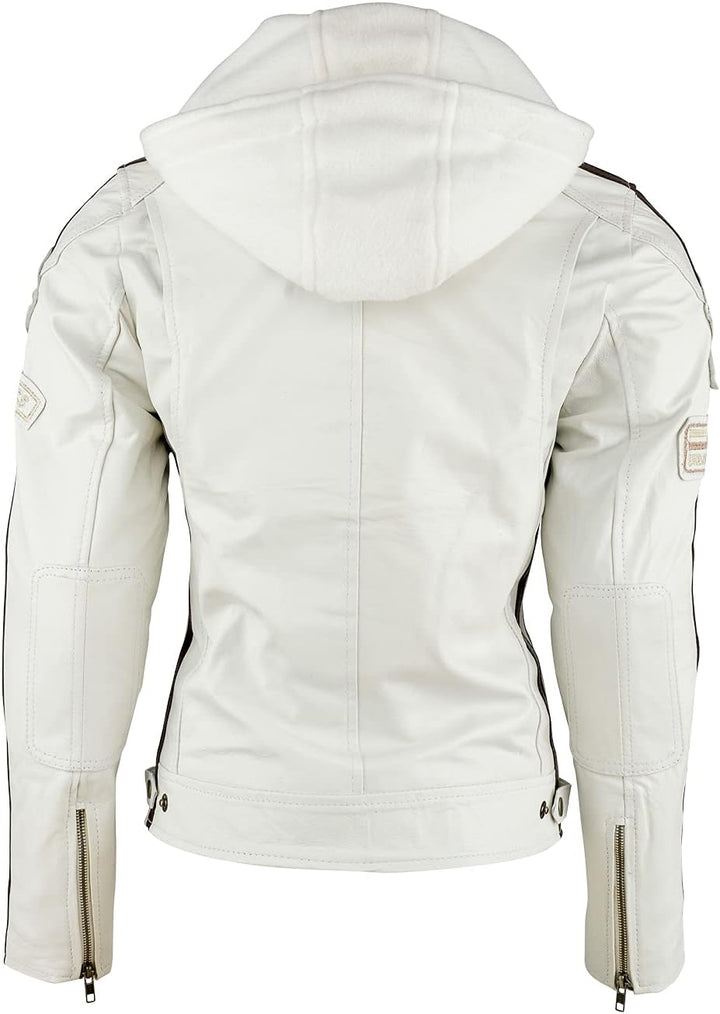 Motorradjacke Damen Mit Protektoren, URBAN 5884 , Damenjacke aus Lammleder, Protektoren für Rücken,
