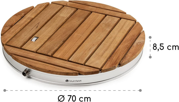 blumfeldt Cool Breeze - Gartendusche, Campingdusche, WPC, Aluminium, Holzoptik, Tragegriff, Gartendu